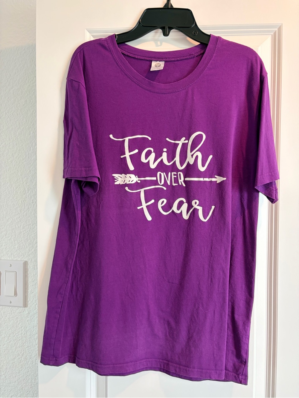 Faith Over Fear Purple women Tee
